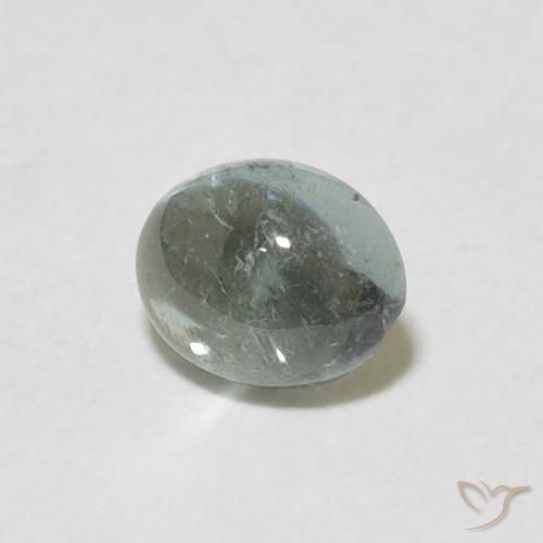 Tourmaline Vert grisâtre naturelle ovale, 0.70 ct, Transparent