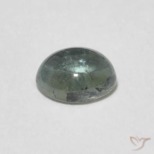 Tourmaline Vert grisâtre naturelle ovale, 0.70 ct, Transparent