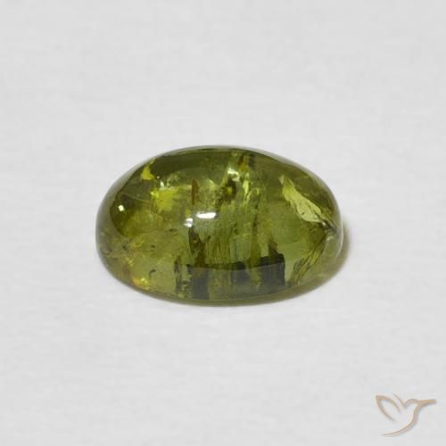 Tourmaline Vert terreux léger naturelle ovale, 1.41 ct, Transparent