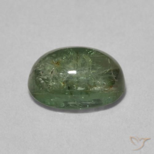 Tourmaline Vert moyen naturelle ovale, 1.52 ct, Transparent