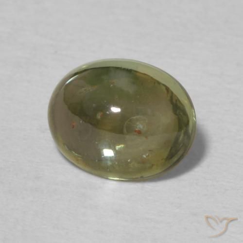 Tourmaline Vert brunâtre naturelle ovale, 1.16 ct, Transparent