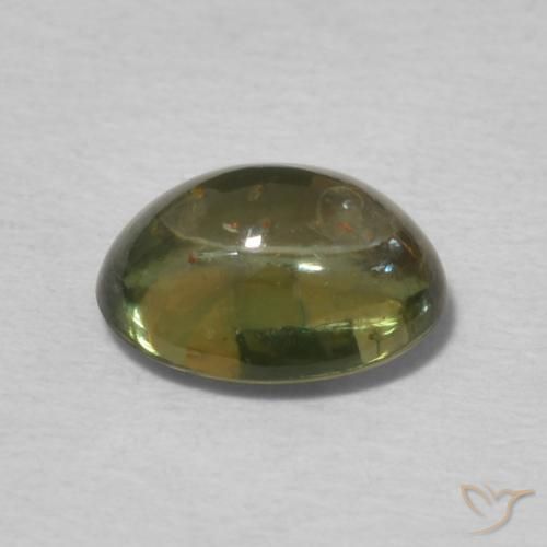 Tourmaline Vert brunâtre naturelle ovale, 1.16 ct, Transparent