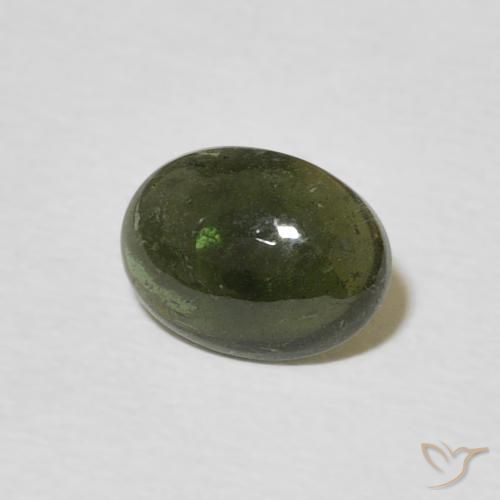 Tourmaline Vert foncé naturelle ovale, 1.16 ct, Transparent