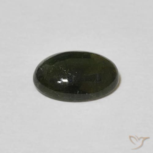 Tourmaline Vert foncé naturelle ovale, 1.16 ct, Transparent