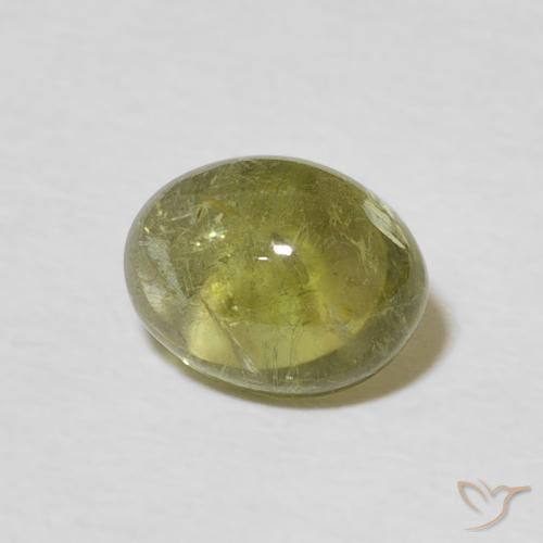 Tourmaline Vert jaunâtre naturelle ovale, 1.70 ct, Transparent