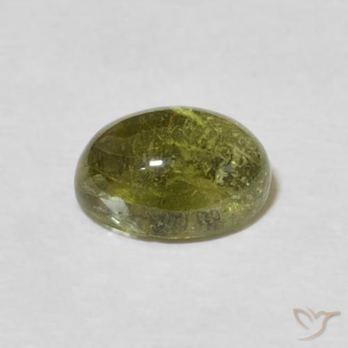 Tourmaline Vert jaunâtre naturelle ovale, 1.70 ct, Transparent