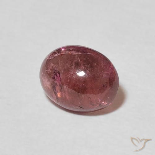 Tourmaline Rouge cerise violacé naturelle ovale, 1.29 ct, Transparent
