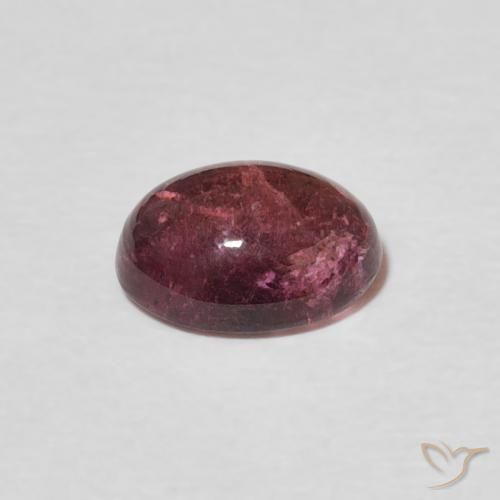 Tourmaline Rouge cerise violacé naturelle ovale, 1.29 ct, Transparent