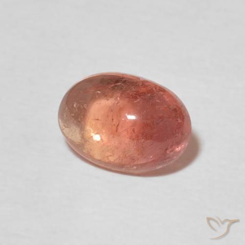 Tourmaline Rose framboise naturelle ovale, 1.26 ct, Transparent