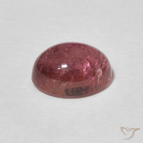 Tourmaline Rouge cerise violacé naturelle ovale, 1.43 ct, Transparent