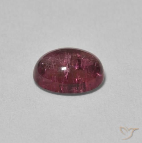 Tourmaline Pourpre-Rouge naturelle ovale, 1.67 ct, Transparent