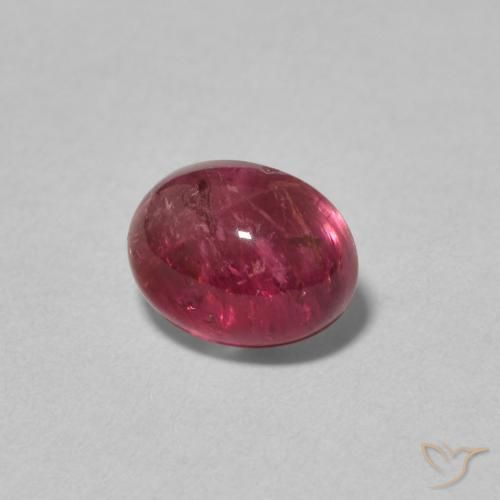 Tourmaline Rouge foncé naturelle ovale, 1.74 ct, Transparent