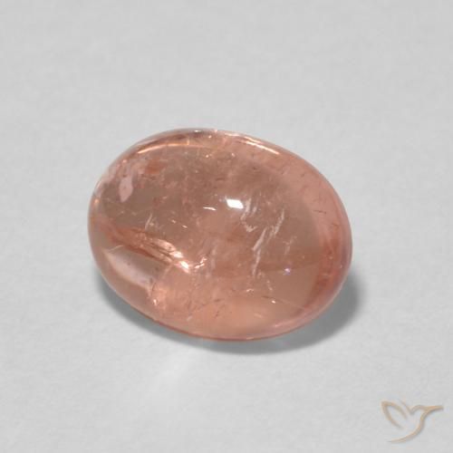 Tourmaline Rose pamplemousse naturelle ovale, 1.59 ct, Transparent