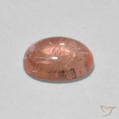 Tourmaline Rose pamplemousse naturelle ovale, 1.59 ct, Transparent