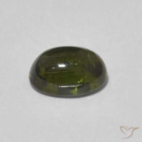 Tourmaline Vert foncé naturelle ovale, 1.37 ct, Transparent
