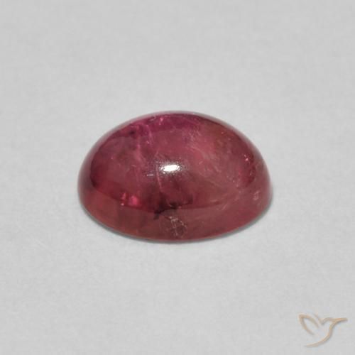 Tourmaline Rouge foncé naturelle ovale, 1.33 ct, Transparent