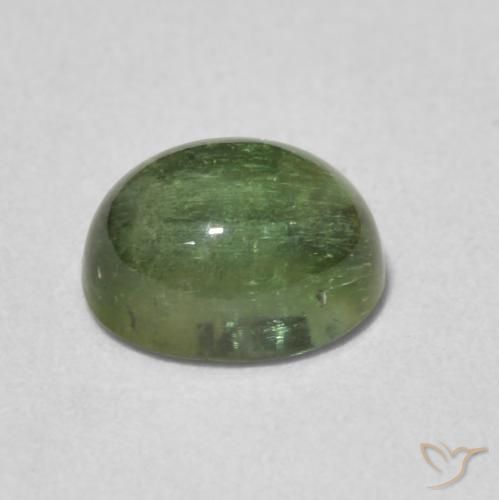 Tourmaline Vert terre naturelle ovale, 1.41 ct, Transparent
