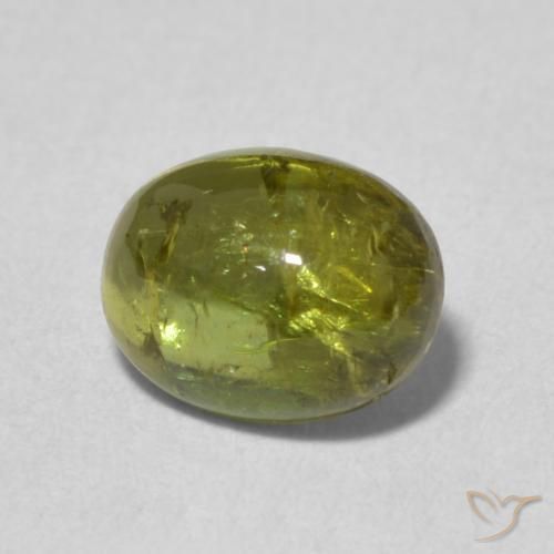 Tourmaline Vert chaud naturelle ovale, 1.42 ct, Transparent