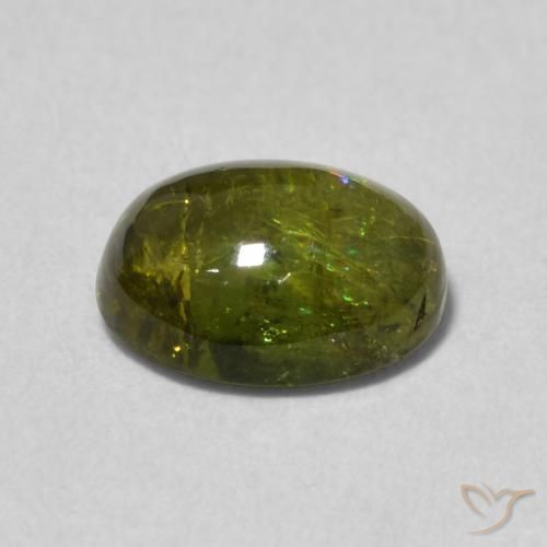 Tourmaline Vert chaud naturelle ovale, 1.42 ct, Transparent
