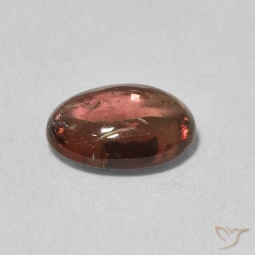 Tourmaline Rouge-orange naturelle ovale, 1.27 ct, Transparent