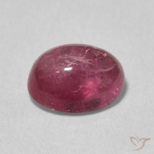 Tourmaline Rouge foncé naturelle ovale, 1.41 ct, Transparent