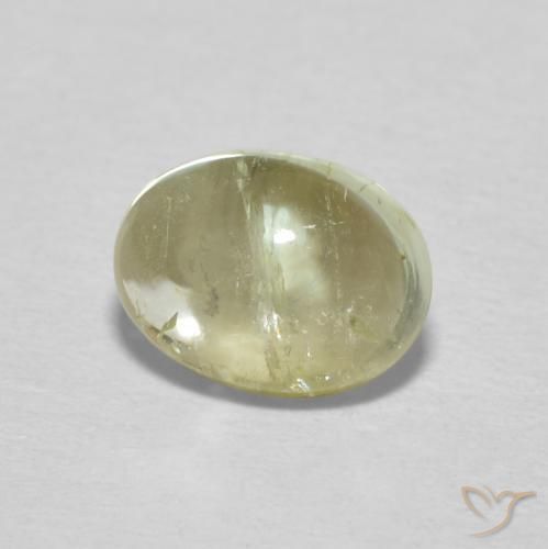 Tourmaline Vert jaunâtre naturelle ovale, 1.37 ct, Transparent