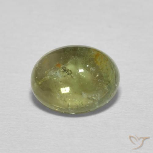 1.39ct Naturel Vert jaunâtre Tourmaline, ovale, Transparent