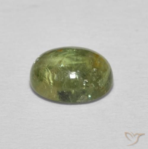 Tourmaline Vert jaunâtre naturelle ovale, 1.39 ct, Transparent