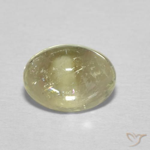 Tourmaline Jaune pâle naturelle Coupe ovale, 1.35 ct, Transparent