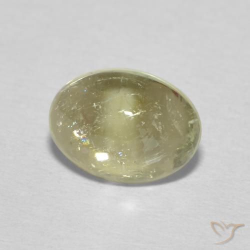 Tourmaline Jaune pâle naturelle Coupe ovale, 1.35 ct, Transparent