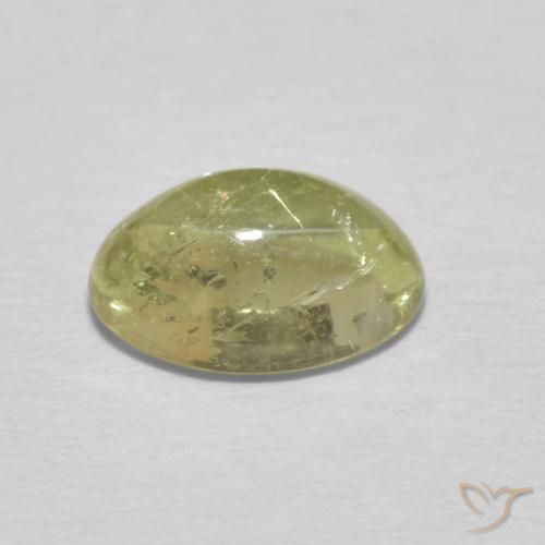 Tourmaline Jaune pâle naturelle Coupe ovale, 1.35 ct, Transparent
