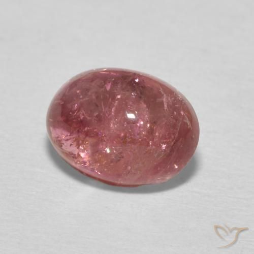 Tourmaline Rouge cerise violacé naturelle ovale, 1.64 ct, Transparent