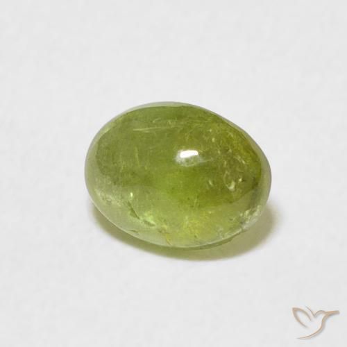 Tourmaline Olive verte naturelle ovale, 0.69 ct, Transparent