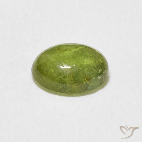 Tourmaline Olive verte naturelle ovale, 0.69 ct, Transparent