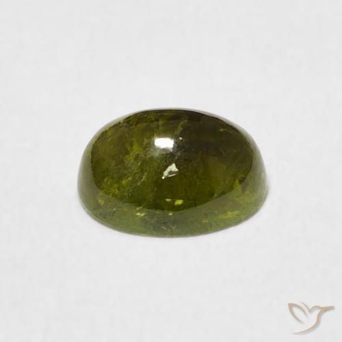 Tourmaline Vert forêt chaud naturelle ovale, 0.80 ct, Transparent