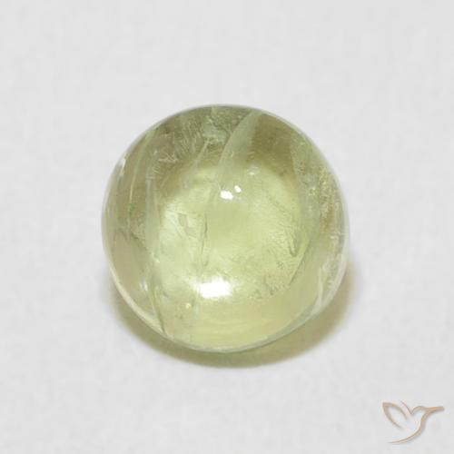 Tourmaline verte en vrac de 1,08 ct, cabochon rond de 6,1 mm du Mozambique, Photo A