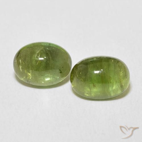 3.04ctw Naturel Vert terre Tourmaline, ovale, Transparent