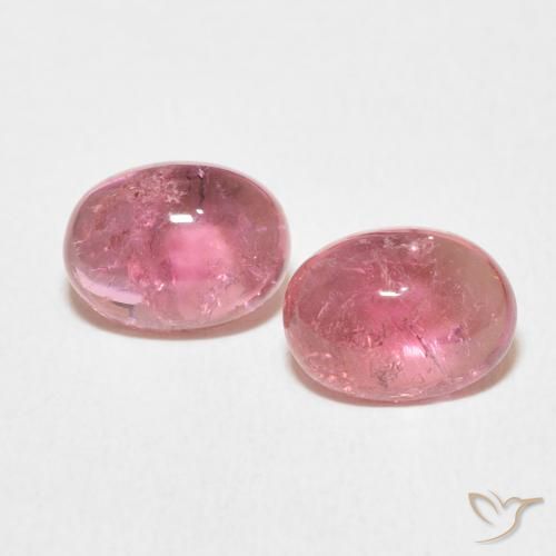Tourmaline rose en vrac de 3,01 ct, cabochon ovale de 8,1 x 6,1 mm du Mozambique, Photo A