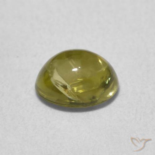 Tourmaline Vert chaud et terreux naturelle ovale, 0.75 ct, Transparent