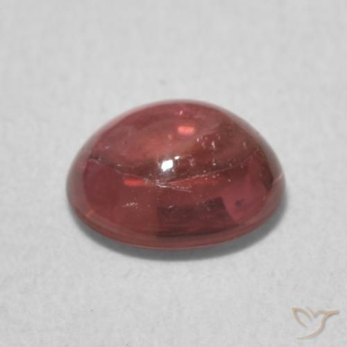 Tourmaline Rouge foncé naturelle ovale, 0.86 ct, Transparent