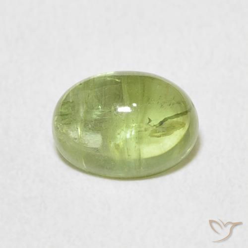 Tourmaline verte en vrac de 1,57 ct, cabochon ovale de 8 x 6 mm du Mozambique, Photo A