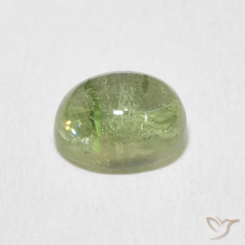Tourmaline Vert grisâtre naturelle ovale, 1.64 ct, Transparent