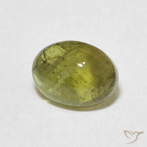 Tourmaline Vert moyen naturelle ovale, 1.37 ct, Transparent
