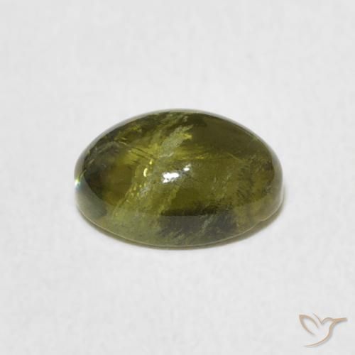 Tourmaline Vert moyen naturelle ovale, 1.37 ct, Transparent