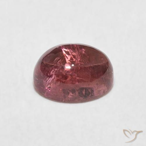 Tourmaline Rouge cerise violacé naturelle ovale, 0.80 ct, Transparent