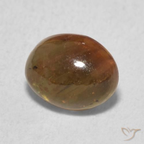 Tourmaline Brun arachide naturelle ovale, 0.84 ct, Transparent