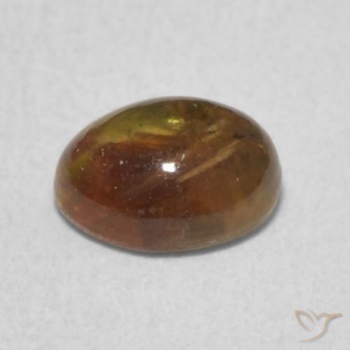 Tourmaline Brun arachide naturelle ovale, 0.84 ct, Transparent