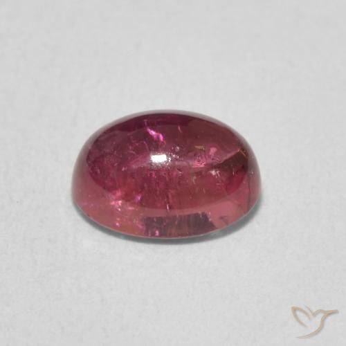 Tourmaline Rouge framboises naturelle ovale, 1.36 ct, Transparent