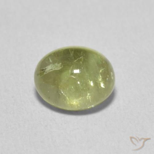 Tourmaline Vert jaunâtre naturelle ovale, 1.20 ct, Transparent