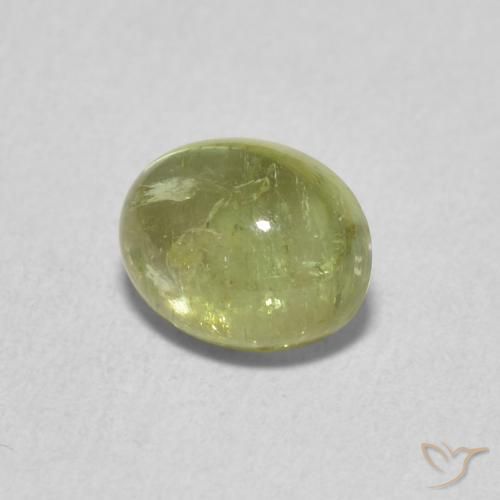 Tourmaline Vert jaunâtre naturelle ovale, 1.20 ct, Transparent